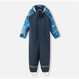Reima Roiske navy lined waterproof rain suit